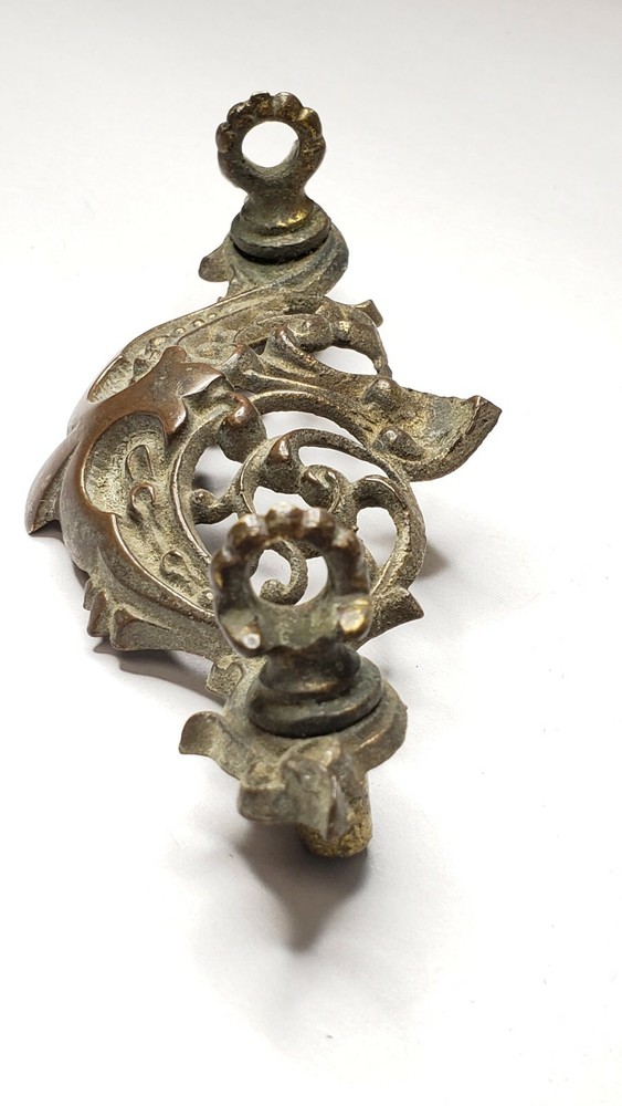 Solid Brass Dresser Drawer Pull Back Plate 4.5" Scroll