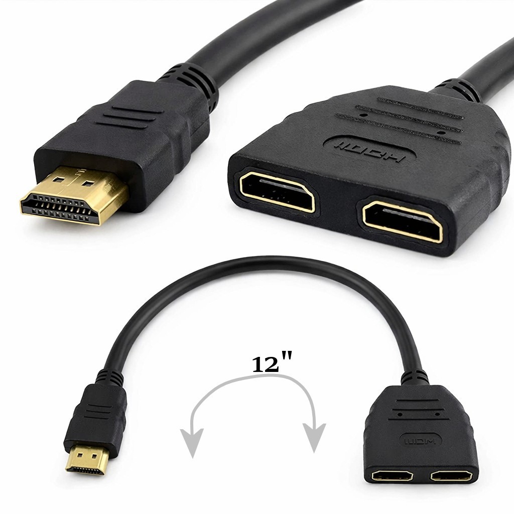 4K HDMI Cable Splitter Adapter 2.0 Converter 1 In 2 Out 1 Male to 2 Female lot