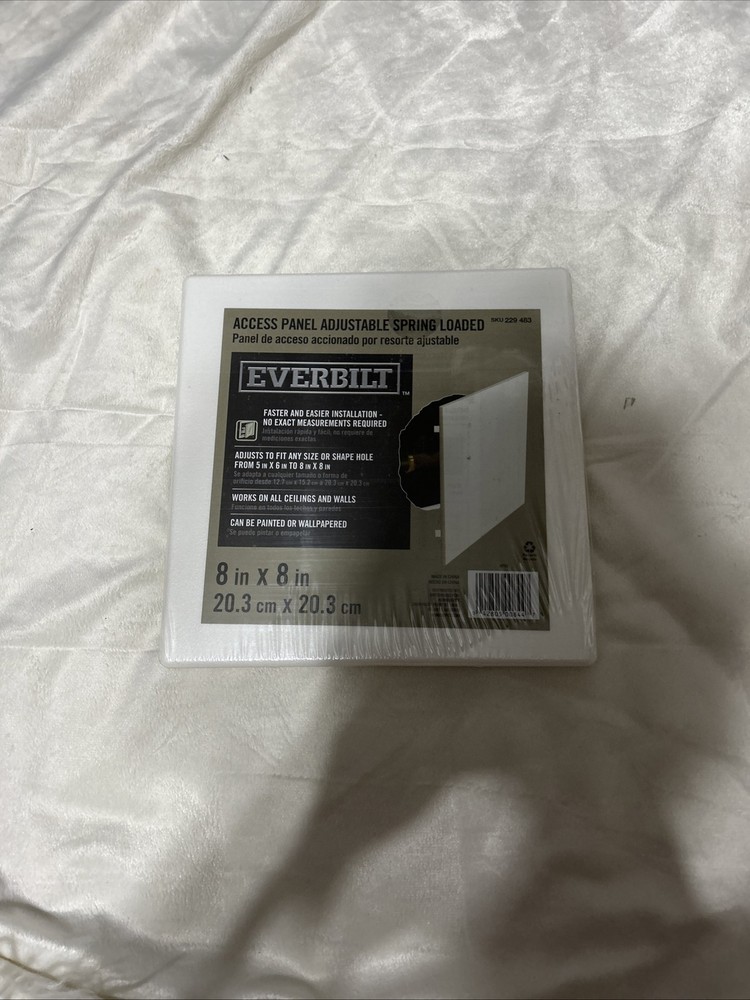 New Ever bolt Access Panel Adjustable Spring Loaded 8” X 8” Wht