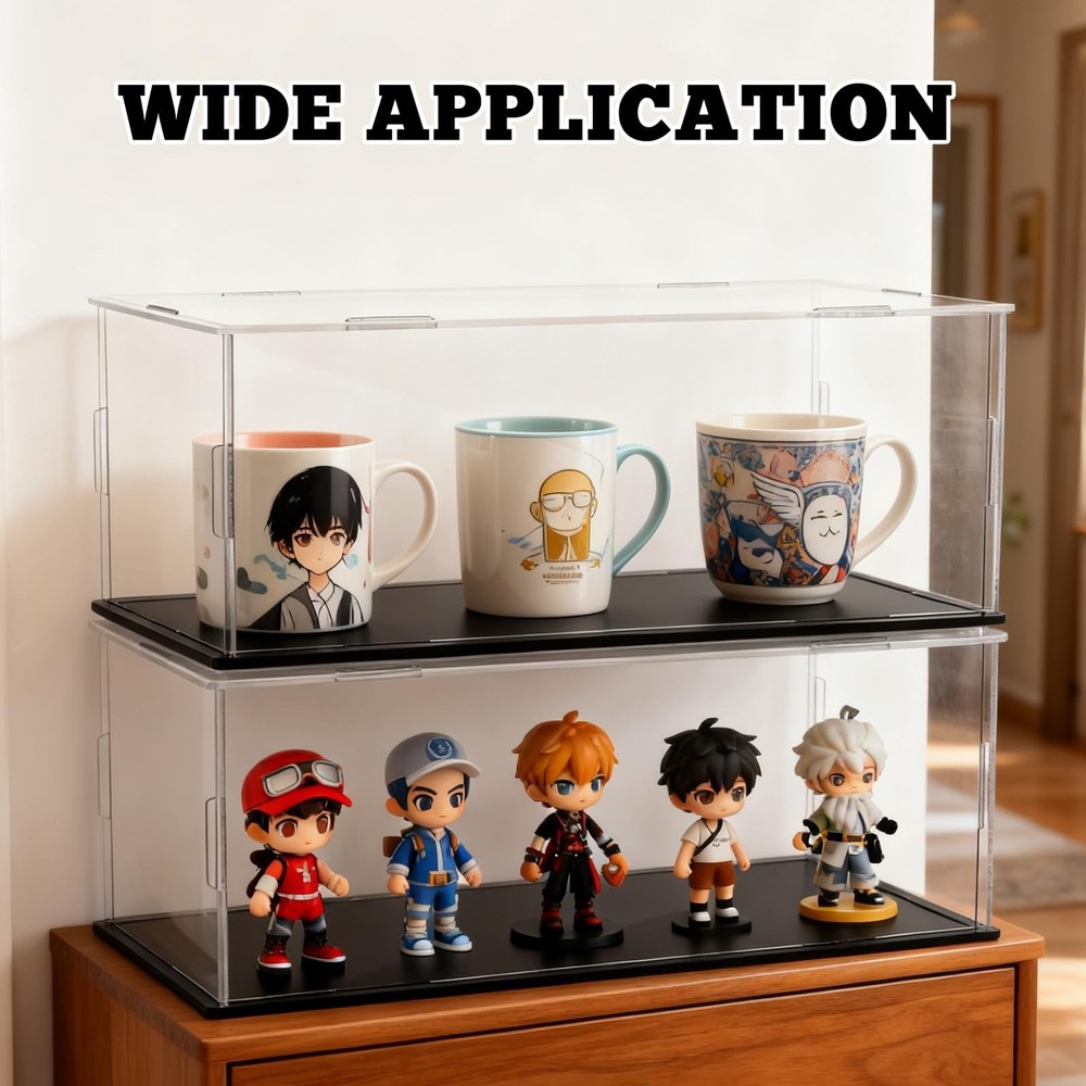 2 PCS Acrylic Model Car Display Case 1: 18 Scale Clear Display Boxes with Pla...