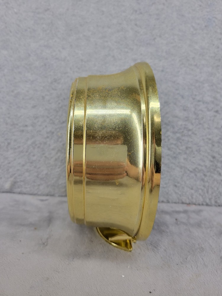 Round Table Clock Gold Trim ABS Plastic Quartz Movement China Made - Working