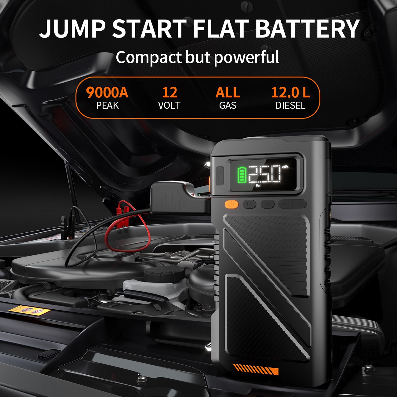 Geeneu 9000A Car Jump Starter with Air compressor ortable 12V Car BatteryBooster