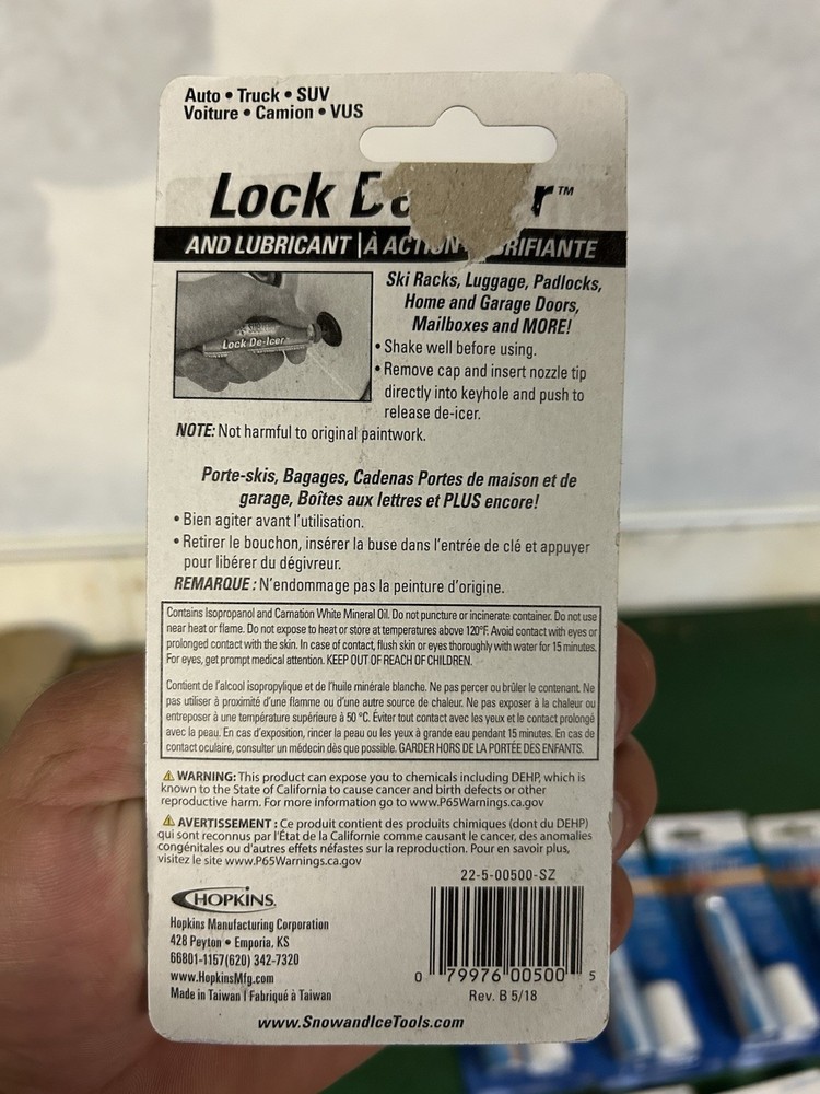 18 Subzero Lock De-icers