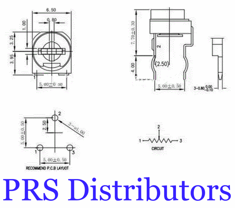 50 Trimmers Potentiometers 100Ω to 1MΩ Adjustable Variable Resistors RM-065