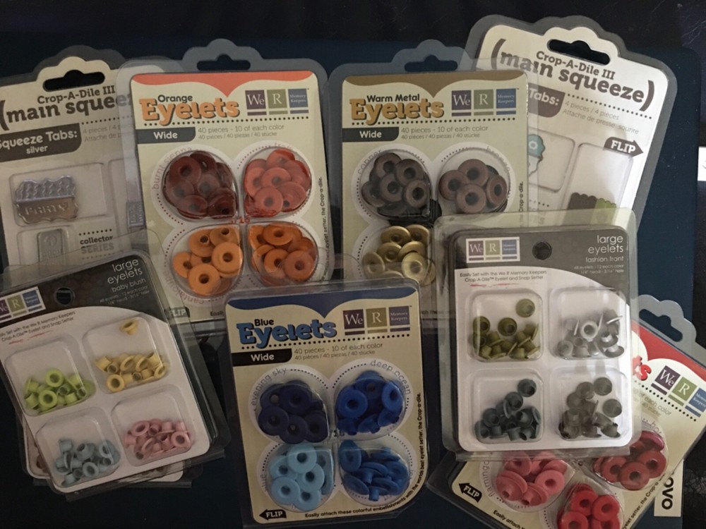 We R Memory Keepers Eyelets, Wide Eyelets, Gromlets, Main Squeeze Tabs - Choose
