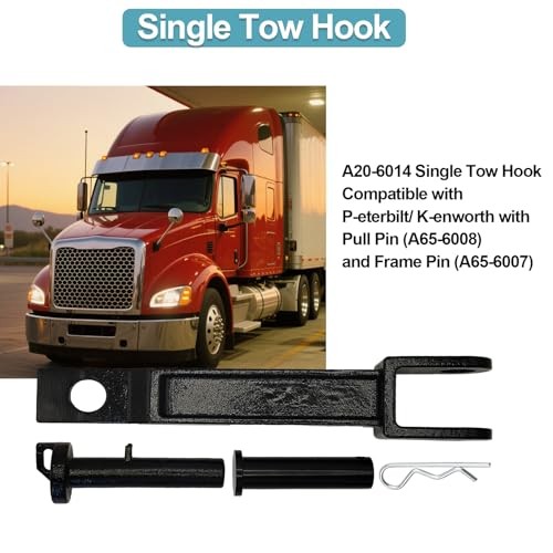 A20-6014 Single Tow Hook Compatible with P-eterbilt/K-enworth with Pull Pin