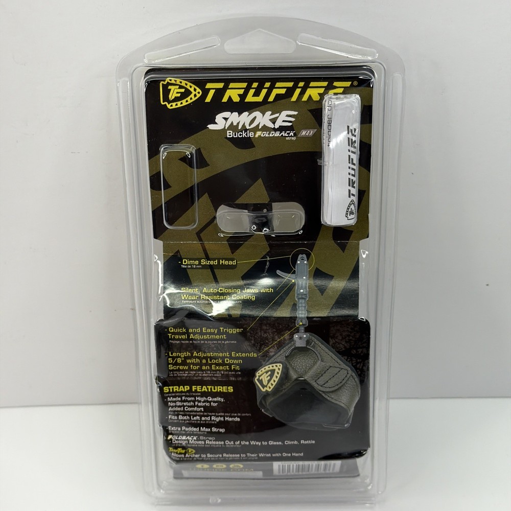 TruFire Release Smoke Max Buckle Foldback Compound Bow Index Release MXSMBF NEW