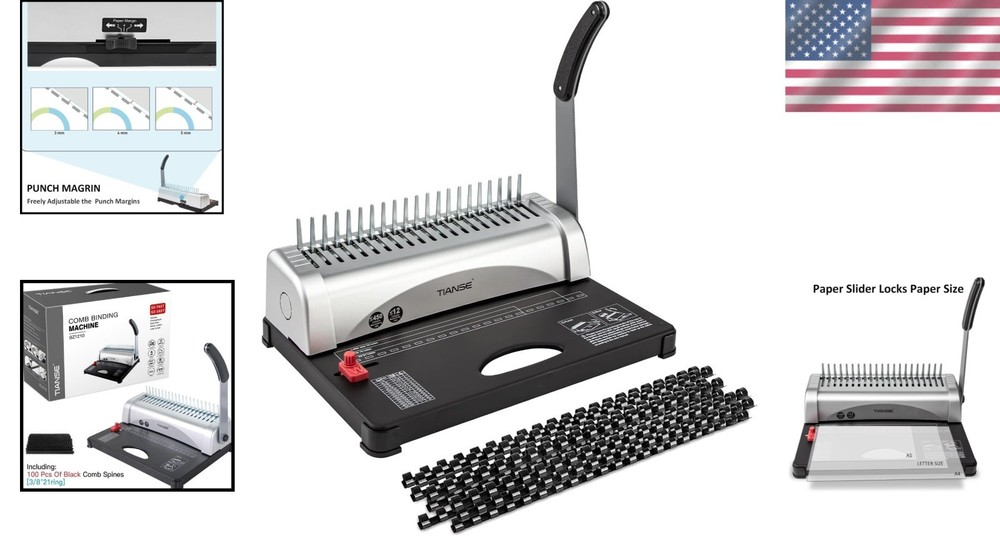 450 Sheets Binding Machine with 100 PCS Comb Spines