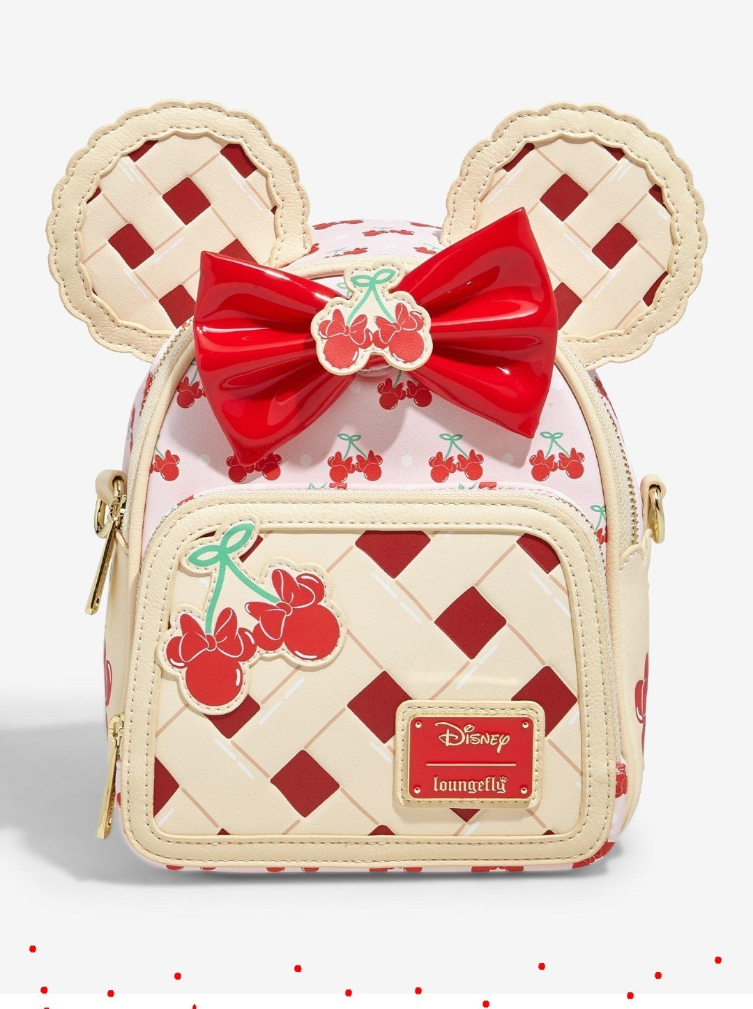 Loungefly Disney Minnie Mouse Cherry Pie Convertible Mini Backpack - NWT & Wrap