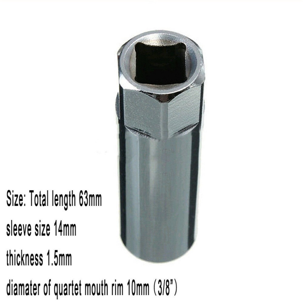 1PCS Spark Plug Socket Removal Tool Thin Wall 12 Points 14mm Magnetic 3/8" Drive