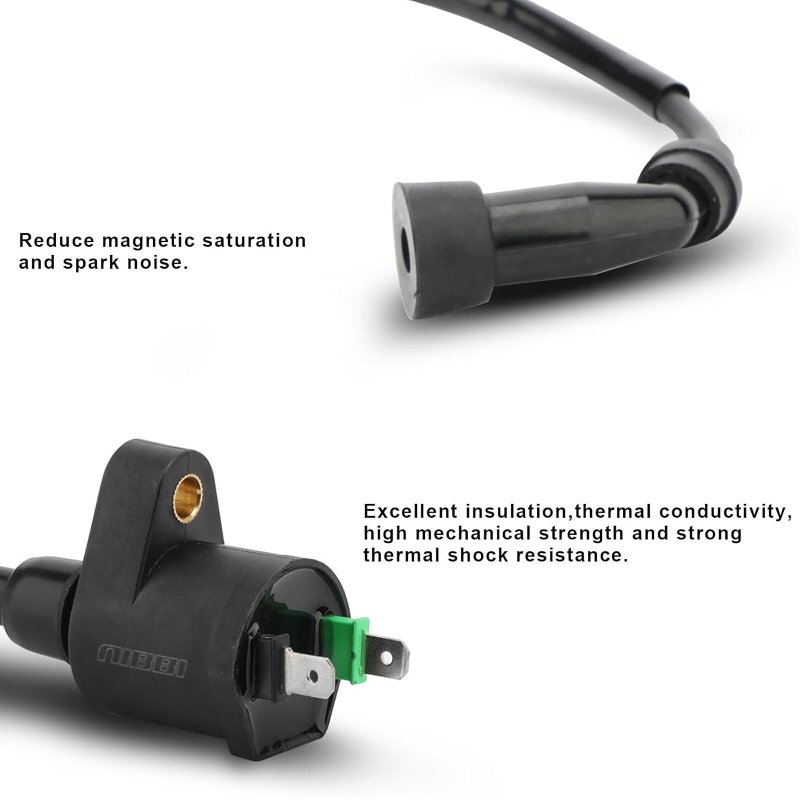 NIBBI Ignition Coil For GY6 50cc-250cc QMJ/QMI157 Go-Karts Mopeds ATV Dirt Bike