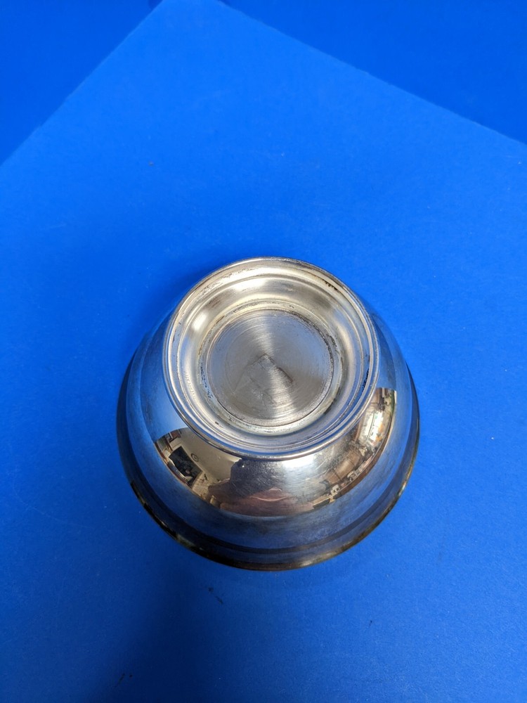 Silver plated solid footed dish/bowl ~ Pictorial marks Crown S Shield