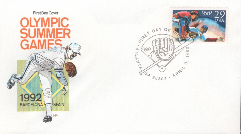 1992 FDC - Scott# 2619 - Olympic Baseball - Farnum