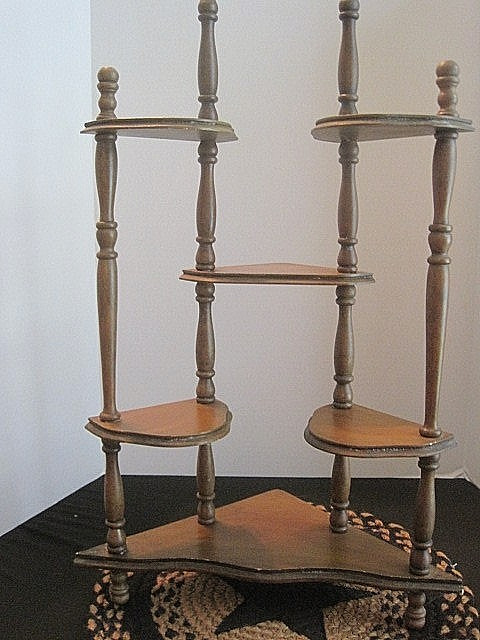Antique Wooden Cup Display Shelve