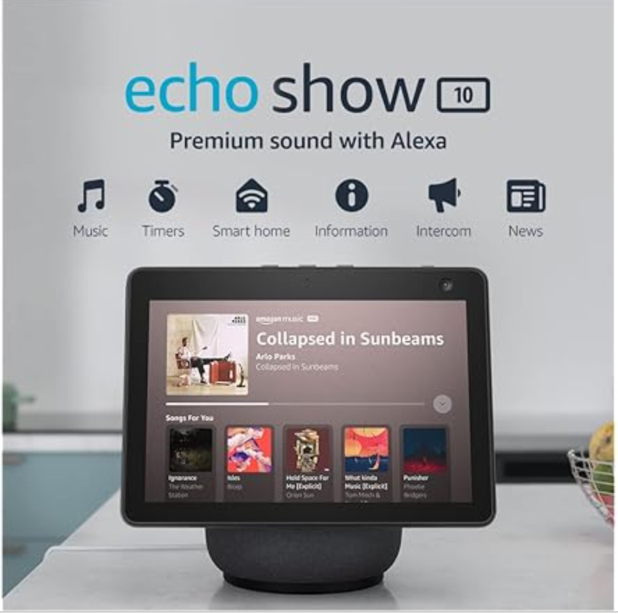 (NEW) Amazon Echo Show 10 (3rd Gen), HD smart Display Charcoal