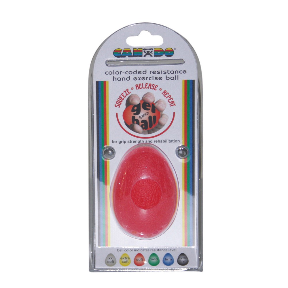CanDo Gel Squeeze Ball, Large Cylindrical, Red (Light)