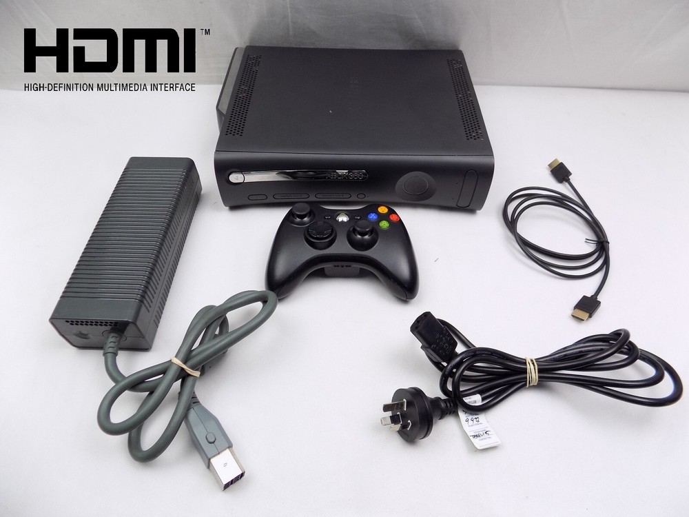 Microsoft Xbox 360 Elite Black 120GB HDMI Console + Wireless Genuine Controller