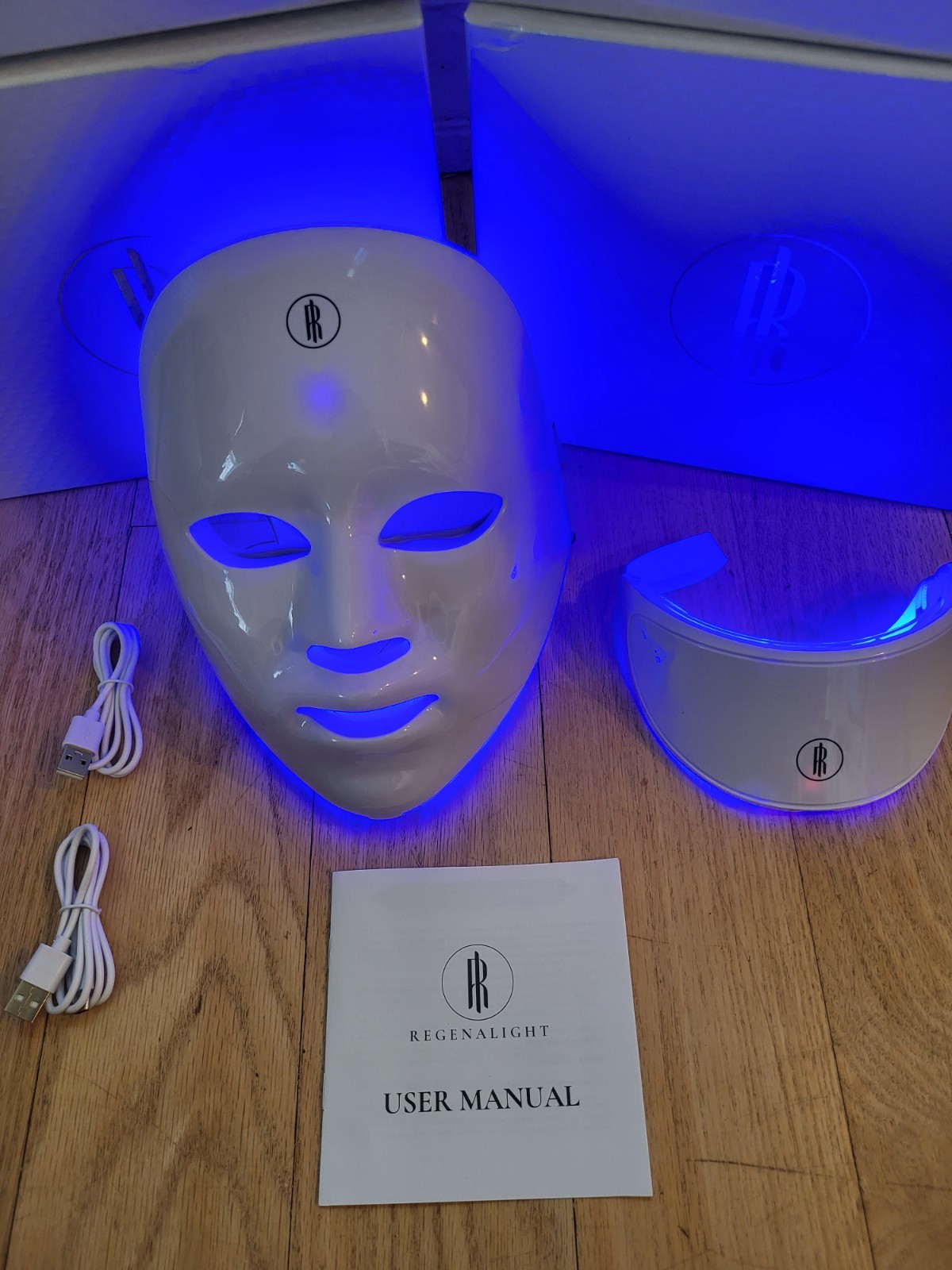 Regenalight Red Light Therapy Mask and Neck Piece. 7 light options in 1 mask.
