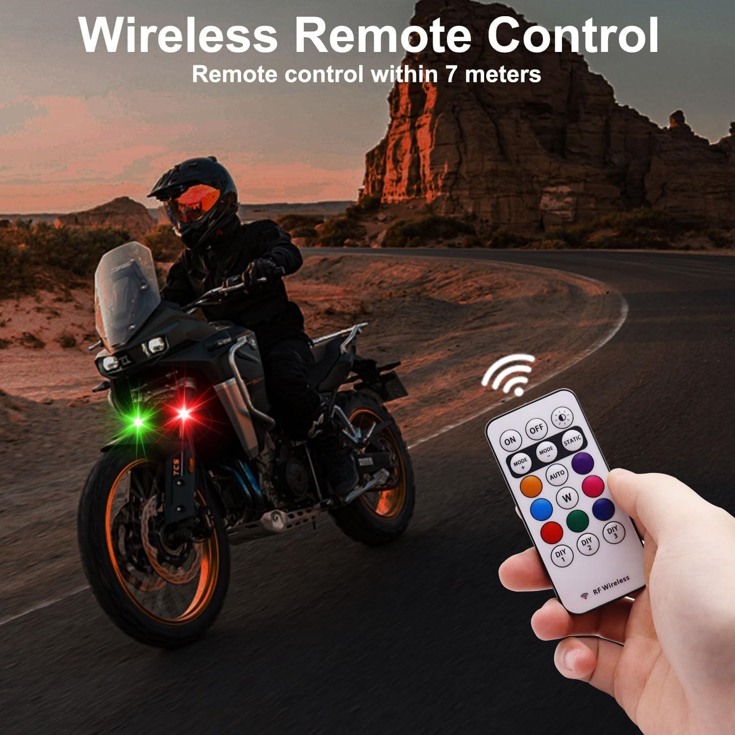 Wireless Magnetic Strobe LED Lights with Remote Control,8 Colors Waterproof