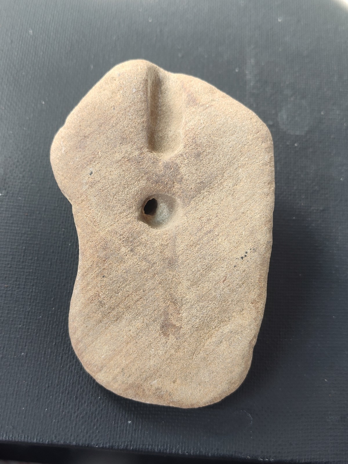 Indian Artifacts Gorget Pendant Drilled Banded Slate