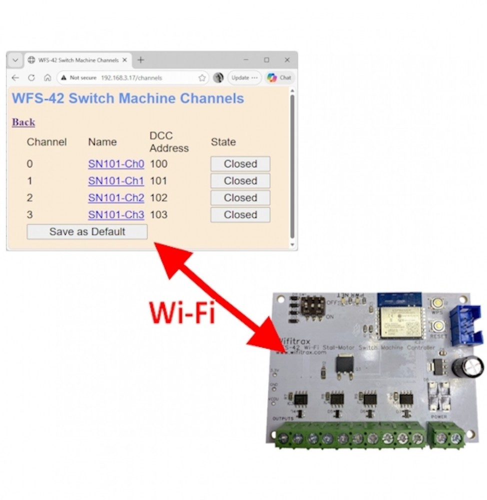 WifiTrax WFS-42 Quad Wi-Fi Stall-Motor Switch Machine Controller
