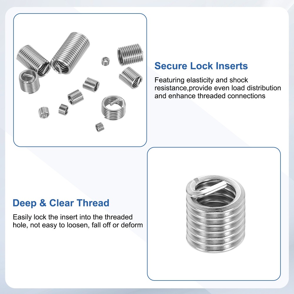 20pcs Wire Thread Inserts 1/4-20 UNC 2D 12.8mm Helical Threaded Sleeve