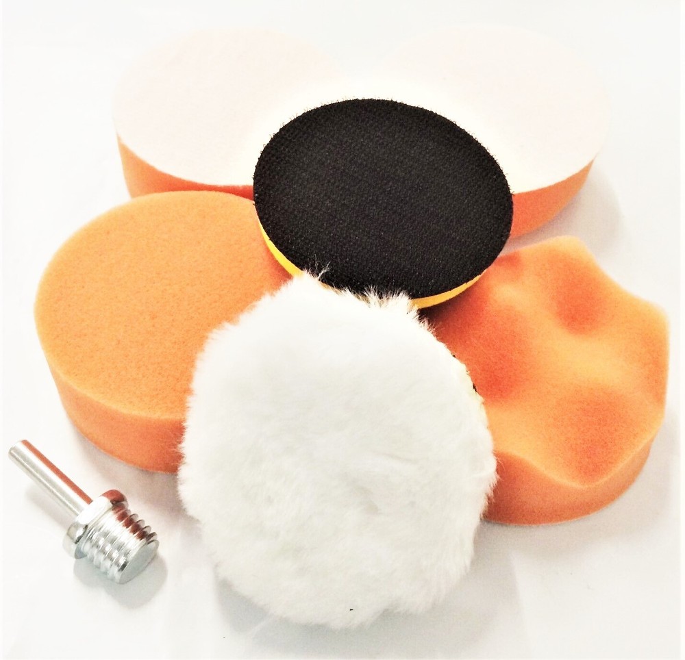 7pc 3" Hook & Loop Auto Car Buffing Pad Polishing Wheel Backing Pad Drill Kit