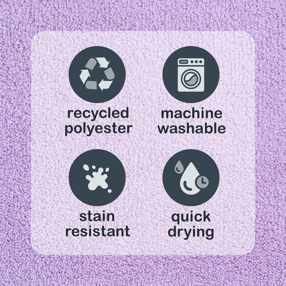 Mainstays Basic Polyester Large Bath Rug, Lavender, 24" X 40"