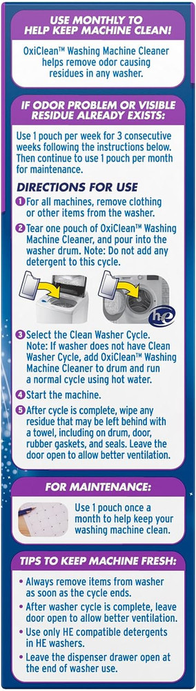 Washing Machine Cleaner with Odor Blasters, 4 Count