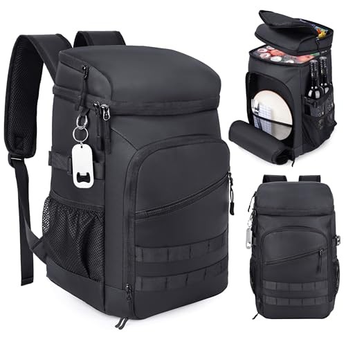 Cooler Backpack, 33 Cans Tactical Inspired Backpack Cooler Insulated Leak