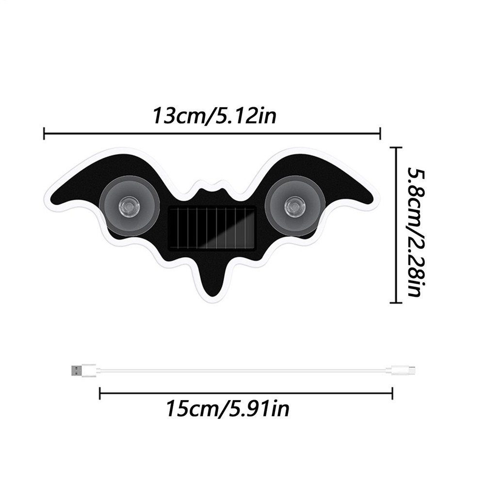 Bat Shaped Car LED Light, Solar/USB Rechargeable Multi-Mode Car Decoration Light