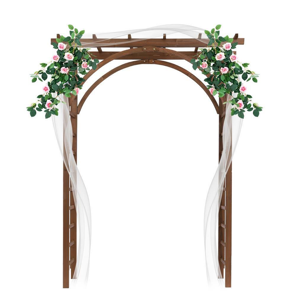 8 FT Wooden Garden Arbor Arches Wedding Party Arch for Climbing Plant