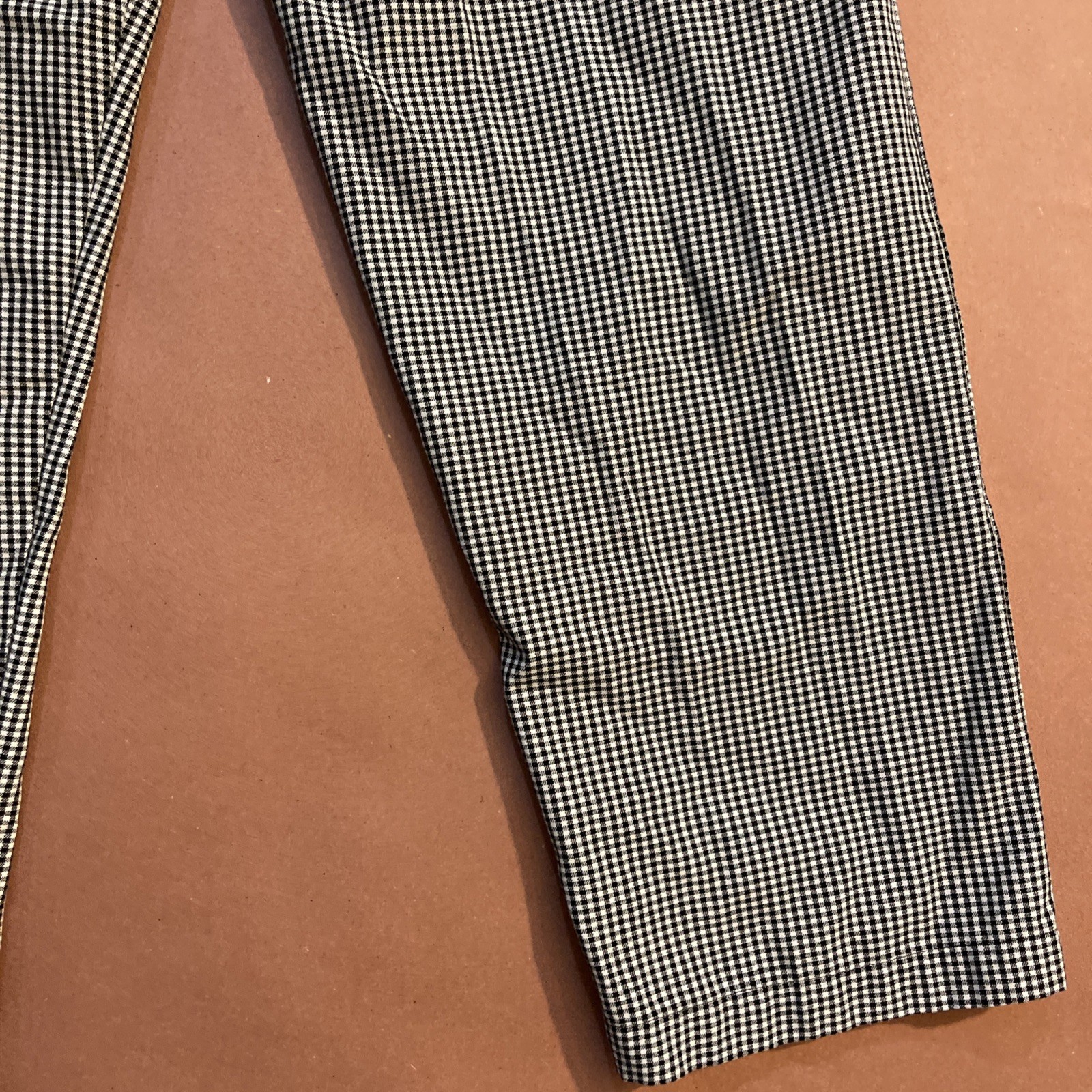 CHEF WORKS BLACK & WHITE CHECKERED DRAWSTRING PANTS SIZE SMALL