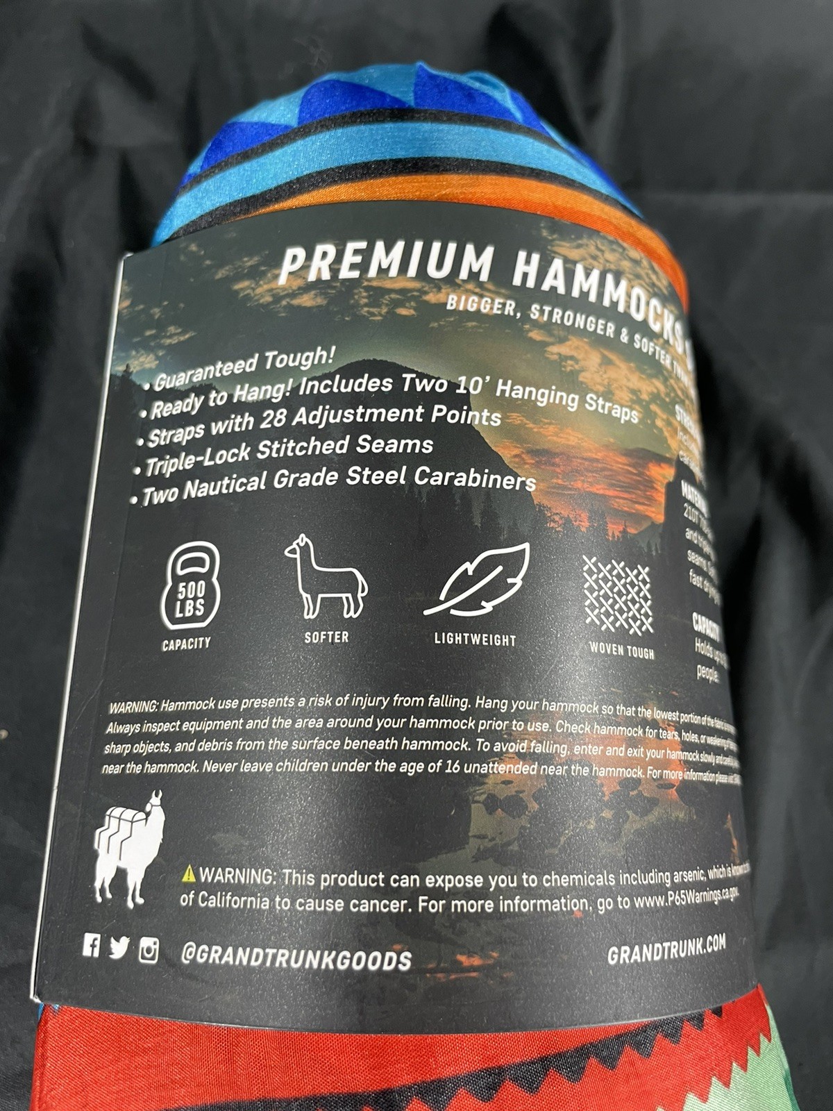 Grand Trunk Double Deluxe 2 Person Hammock Extra Long Hanging Straps Brand New