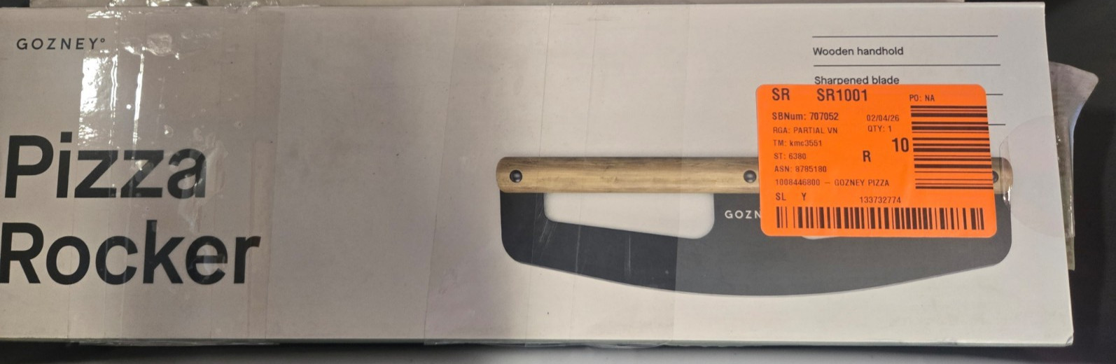 Gozney Pizza Rocker Stainless Steel & Wood Pizza Rocker Cutter AD1597 NEW IN BOX