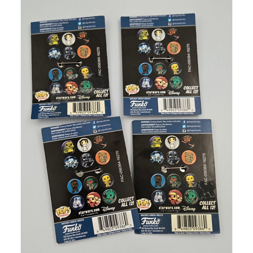 Four Star Wars Funko Pop Buttons