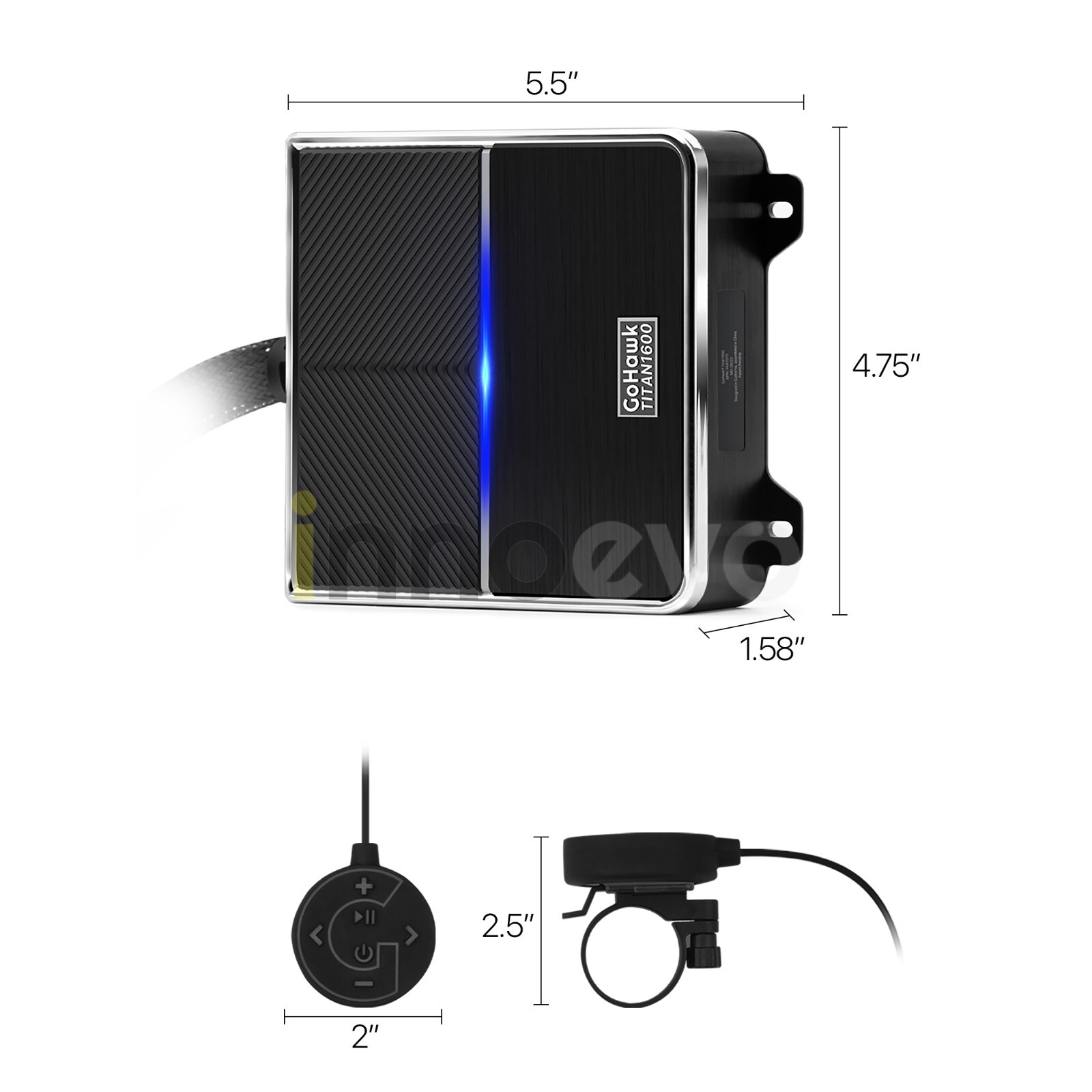 Waterproof Amplifier Motorcycle UTV Bluetooth 4.1 Ch Audio Stereo Radio System