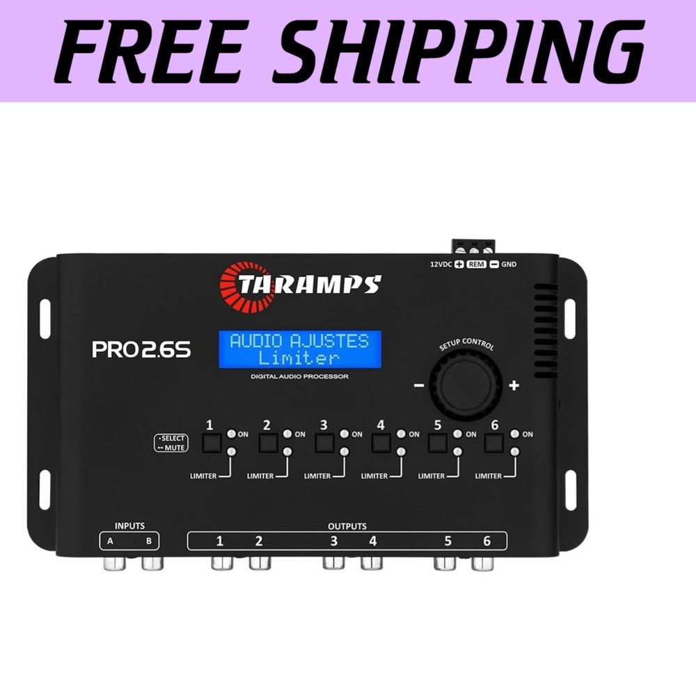 Car Audio Digital Signal Processor - Adjustable 6-Channel Equalizer, RCA Output-