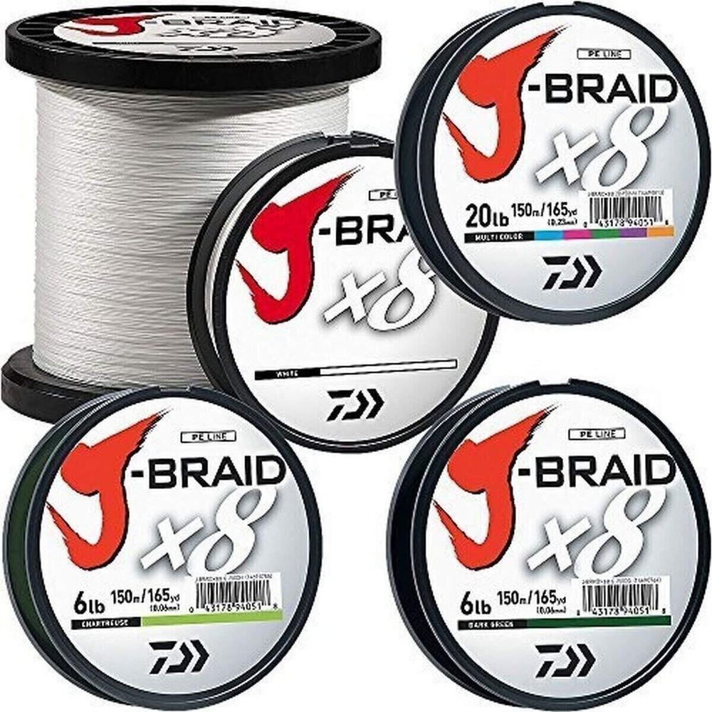 Daiwa J-BRAIDX8, Bulk, Chartreuse, Mono Dia.= 8lb.