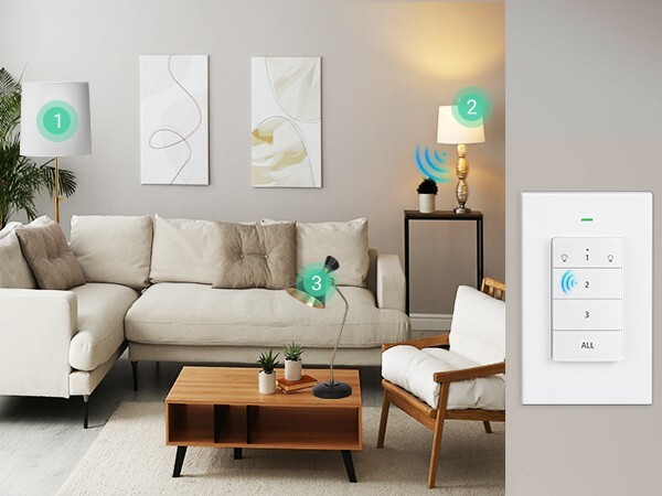 DEWENWILS Remote Control Light Socket, Wireless Light Switch 3 Socket 1 Controll