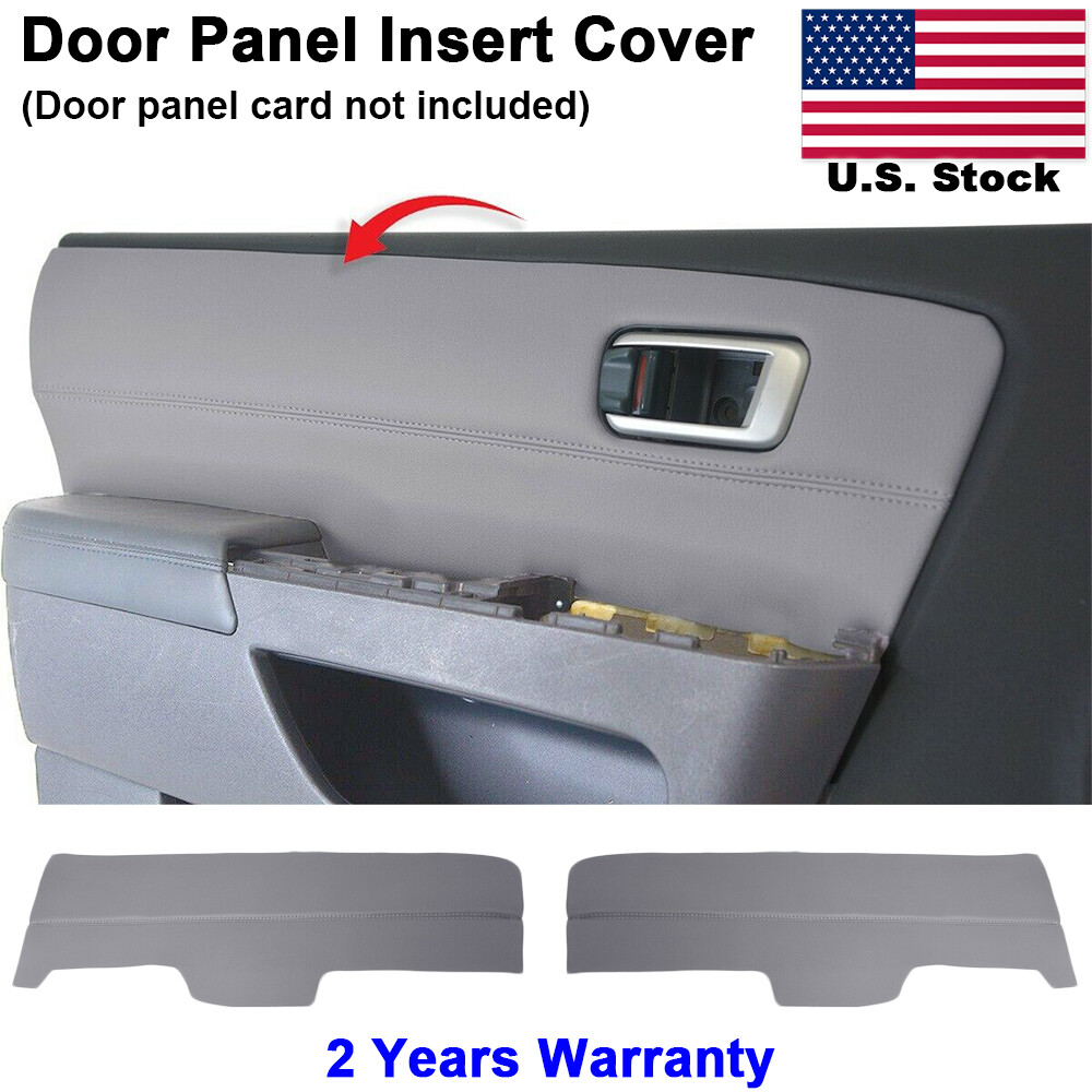 Insert Front Door Panel Cover Leather Replacement for Honda Pilot 2009-2015 Gray