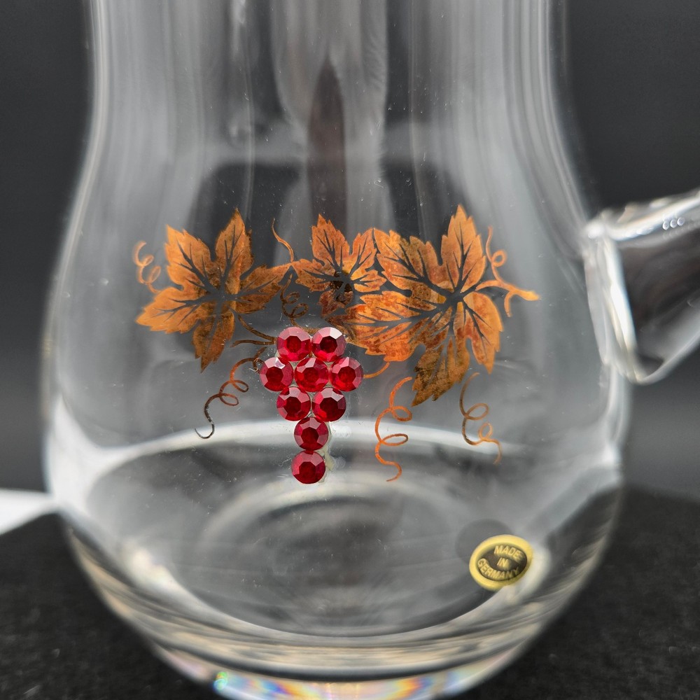 Roemer Rhinestone Small Clear Glass Pitcher Germany