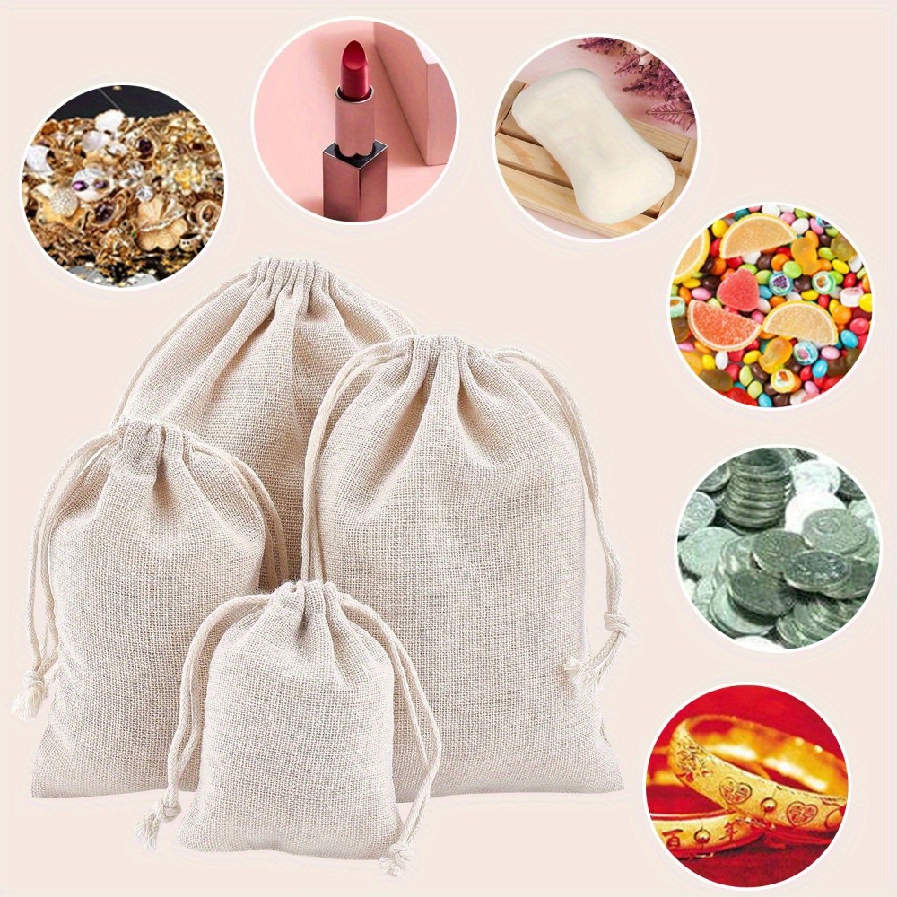 1set 16pcs 4 style Polyester Blank Craft Drawstring bag Drawstring Bags
