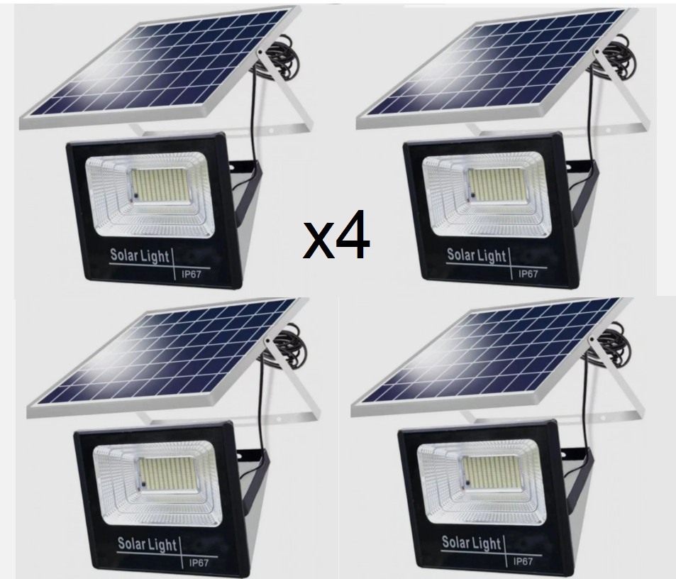 800W LED Compact Outdoor Headlight with Solar Panel and Remote Control