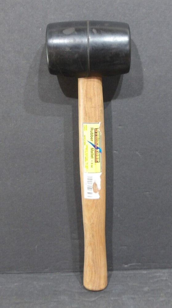 Strike Zone 8 oz Solid Rubber Mallet Solid Wood Handle 12" Long x 2" Dia. Head
