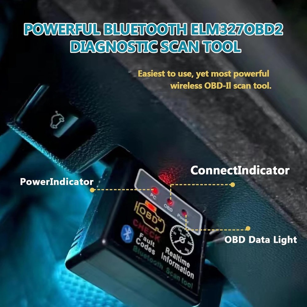 Wireless Scanner Diagnostic Tool, Vehicle Code Reader for Car, Scan Tool Reset &