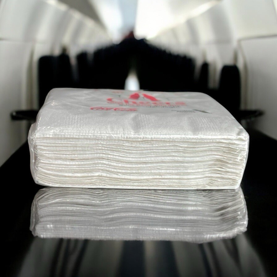 American Airlines Coca-Cola Collaborated Paper Napkins Flight Winter 50 Cts New