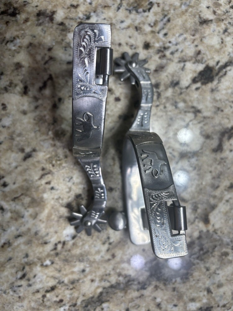 Engraved Pleasure Horse Spurs