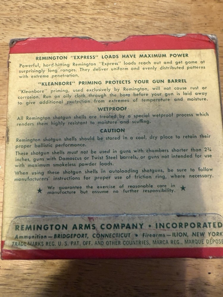 Vintage Remington Express EMPTY 16 GA Shotshell Box Extra Long Range *Box Only*
