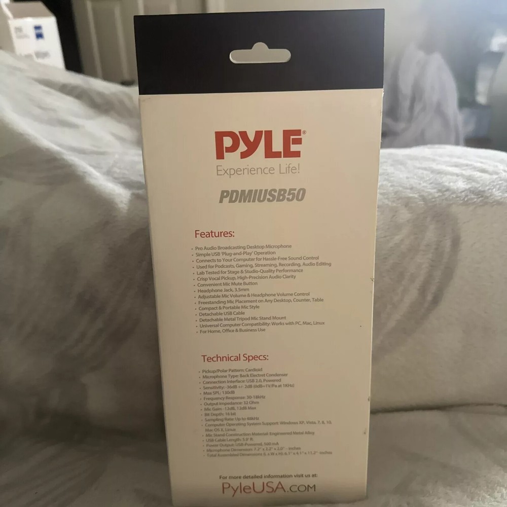 Pyle USB Plug & Play Computer Microphone, Podcast Gaming & Streaming, Black